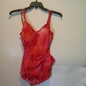 one piece orange red swimsuit size 12